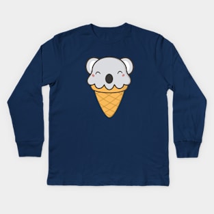 Scrumptious Kawaii Cute Koala Ice Cream Kids Long Sleeve T-Shirt